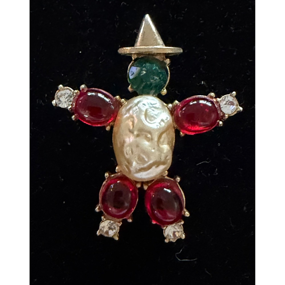 Vintage Coro Clown Pin